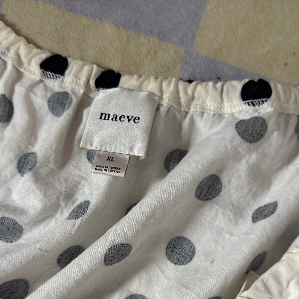Maeve Black and White Polka Dot Blouse - Picture 2 of 2